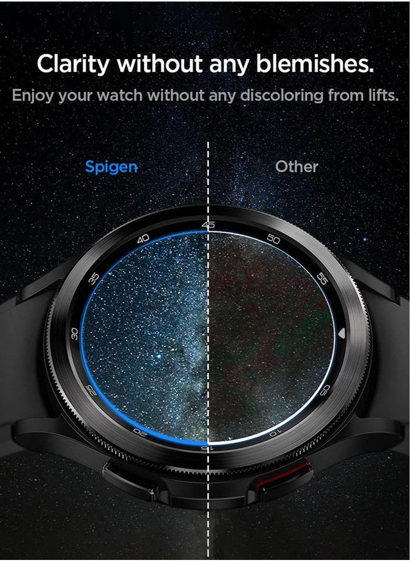 Spigen GLAStR EZ Fit Tempered Glass Screen Protector for Samsung Galaxy Watch 4 CLASSIC (46mm)  with Auto Align technology tray - 2 Pack  - Image 4
