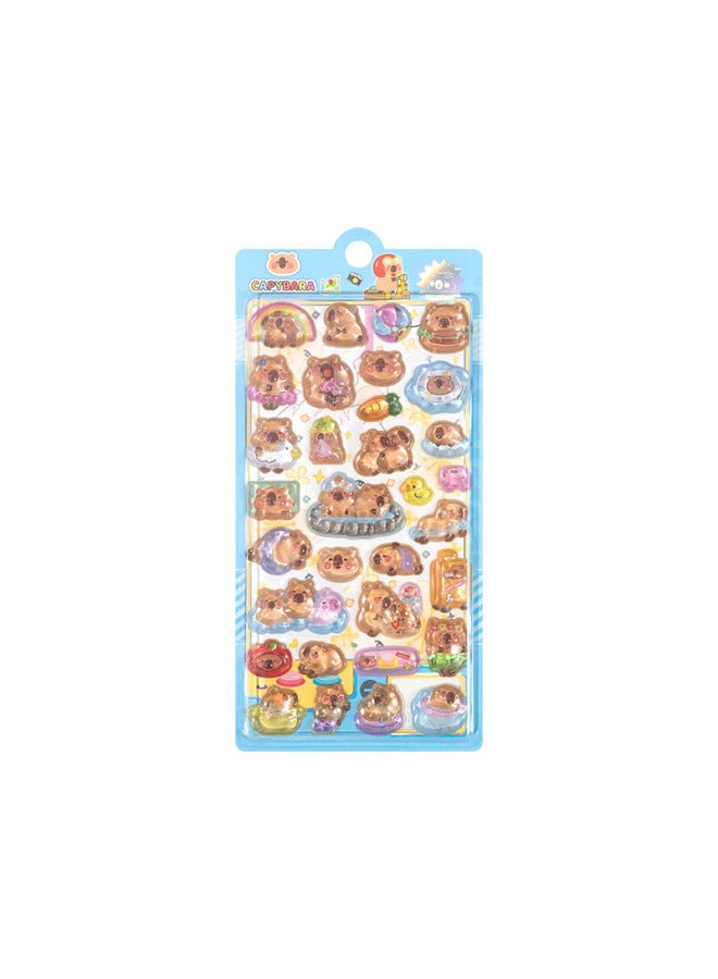 Flash Hot Shimmer Stickers 3d Relief Stickers Solid Children's Cartoon Animal Crystal Phone Case Decorations - Image 1