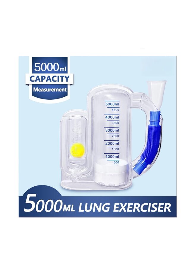 LAMAY Breathing Exercise Device for Lungs, Deep Breathing Trainer for Adults - 5000ml Volume Measurement with Flow Rate Indicator - Image 3