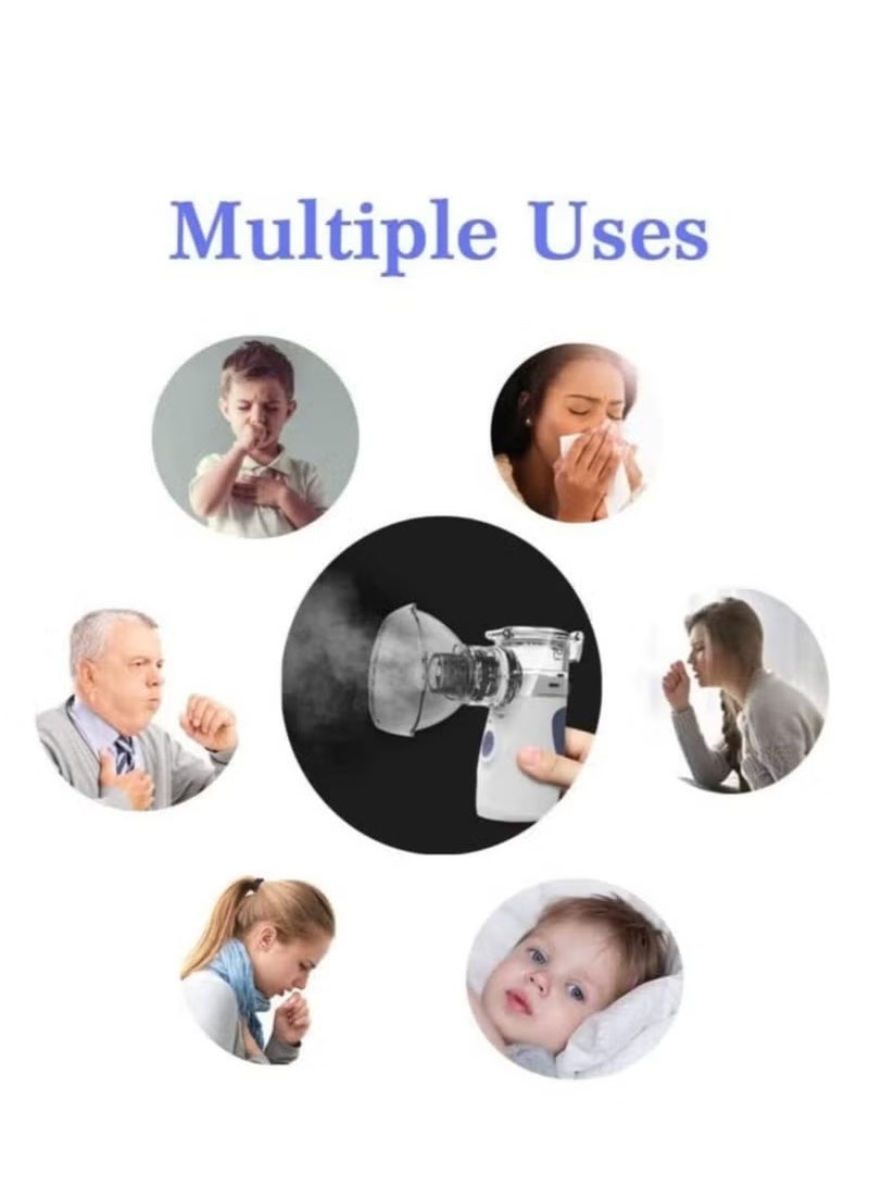 GENNEXT Nebulizer,Portable Mini Atomizers Vaporizers Handheld Inhaler for Adults and Children,Ultrasonic Humidifier for Home and Travel Use, Steam Mesh Inhalators with Masks and Mouthpieces - Image 3