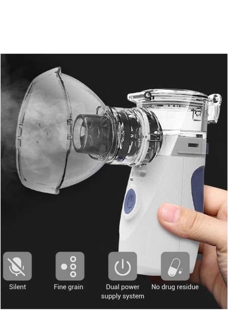 GENNEXT Nebulizer,Portable Mini Atomizers Vaporizers Handheld Inhaler for Adults and Children,Ultrasonic Humidifier for Home and Travel Use, Steam Mesh Inhalators with Masks and Mouthpieces - Image 2