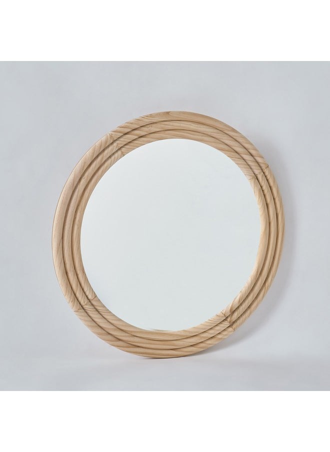Home Box Posco Pine Wood Round Mirror 60 x 60 cm  - Image 4