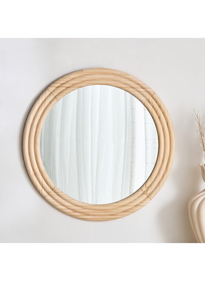 Home Box Posco Pine Wood Round Mirror 60 x 60 cm  - Image 2