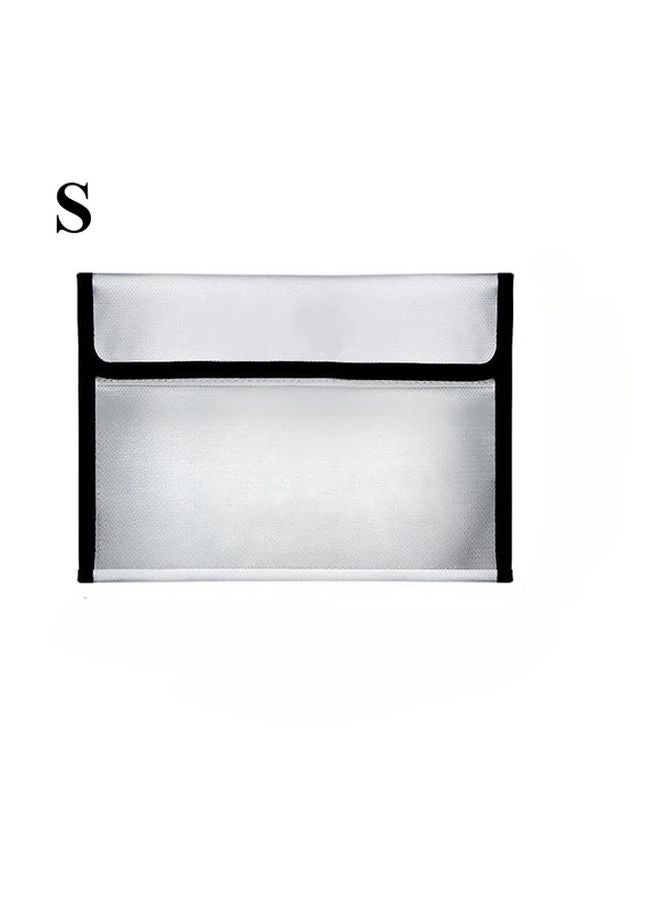 Fireproof Document Bag Flame Retardant Pouch For Valuables A4 A5 Documents Silvery Color S Size - Image 1