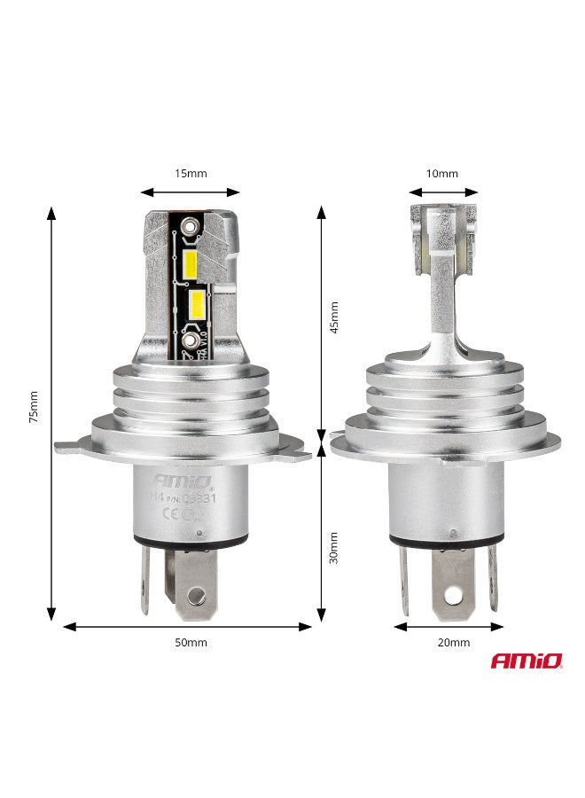 أميو مصابيح أمامية LED سلسلة H-mini نوع H4/H19 من AMiO - Image 3
