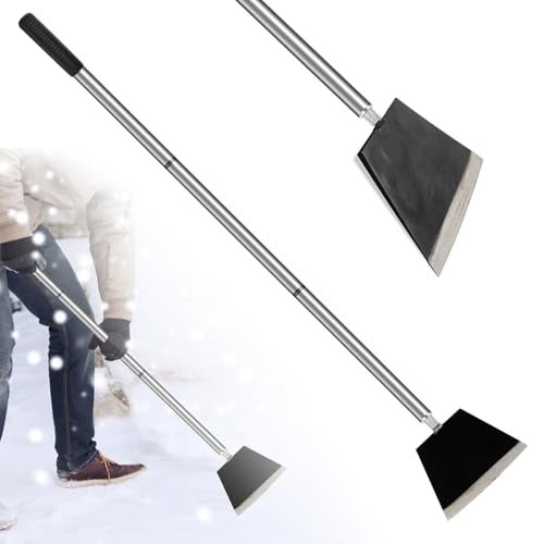 Smarkey Garden Shovel, Floor Cleaning Scraper Tool, Snow Shovel Ice Scraper, 47 inch Weed Removal Tool with 3 Sections Long Handle for Moss,Sidewalks, Driveway Yard Working - Heavy Duty - Image 1