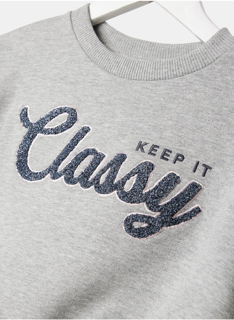 MANGO - Girls Slogan Sweatshirt - Image 1