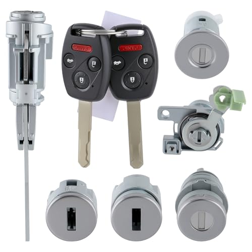 AUTOKAY Ignition Switch Door Trunk Lock Cylinder Set Fits for Honda Accord LX EX 2003-2007 - Image 1