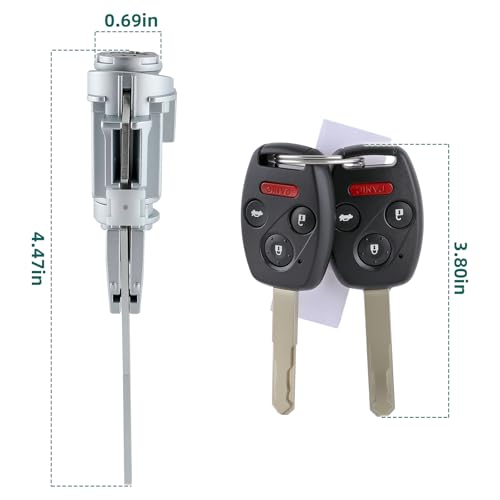 AUTOKAY Ignition Switch Door Trunk Lock Cylinder Set Fits for Honda Accord LX EX 2003-2007 - Image 2