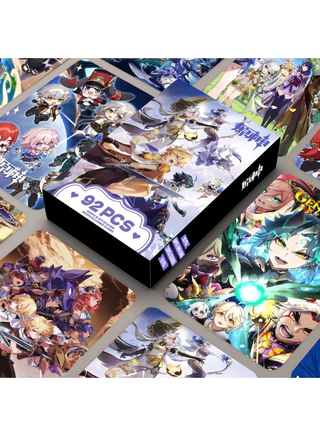 NIBEMINENT 92 قطعة بطاقات لومو كرتونية من جينشين إمباكت لهواة الجمع والهدايا - Image 1