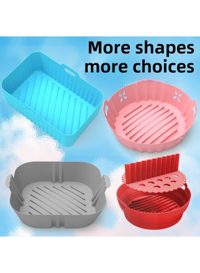 Air Fryer Silicone Baking Tray Air Fryer Silicone Pot Silicone Pad Multi-functional Silicone Baking Tray Pad-Specifications:Round Folding Special  - Image 2