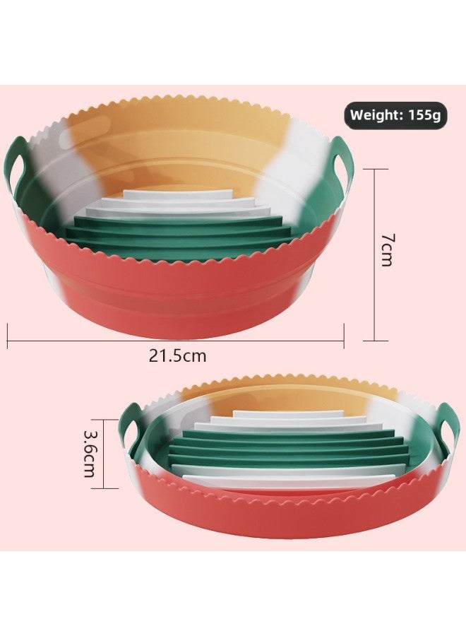 Air Fryer Silicone Baking Tray Air Fryer Silicone Pot Silicone Pad Multi-functional Silicone Baking Tray Pad-Specifications:Round Folding Special  - Image 1