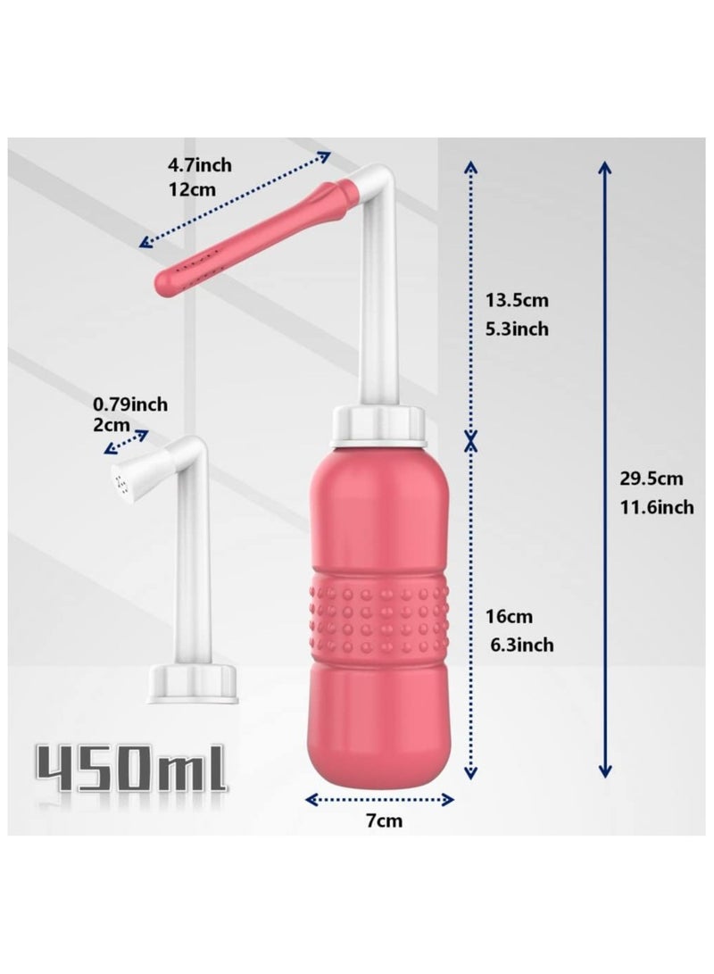 2 in 1 Portable Bidet, 450ml Travel 15oz Handheld Personal Empty Bottle, Childbirth Cleaner for Women,Men,Baby,Personal Hygiene Outdoor,Camping,Travling,with waterproof storage bag  - Image 2