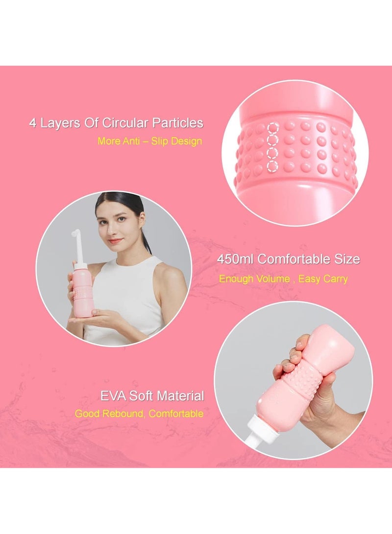 2 in 1 Portable Bidet, 450ml Travel 15oz Handheld Personal Empty Bottle, Childbirth Cleaner for Women,Men,Baby,Personal Hygiene Outdoor,Camping,Travling,with waterproof storage bag  - Image 4