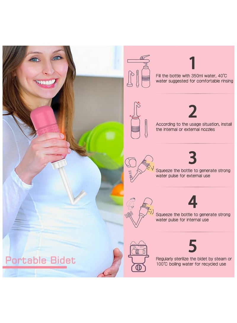 2 in 1 Portable Bidet, 450ml Travel 15oz Handheld Personal Empty Bottle, Childbirth Cleaner for Women,Men,Baby,Personal Hygiene Outdoor,Camping,Travling,with waterproof storage bag  - Image 5