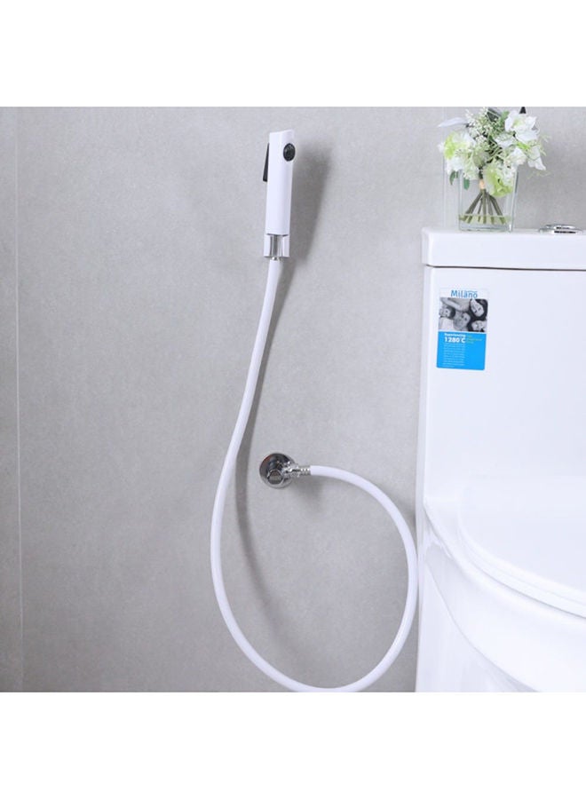 milano Phantom Shattaf Set With Matte Color, Acrylic Shattaf for Toilets, Bathroom, Lavatory White - Image 2