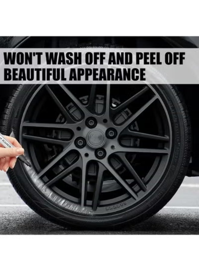 Alloy Wheel Repair Paint Pen, Black Scratch & Curb Rash Remover for Car Rims | Waterproof, Fast-Drying Touch-Up Pen for Metal Alloy Rims | DIY Car Rim Scratch Repair Kit - Image 2