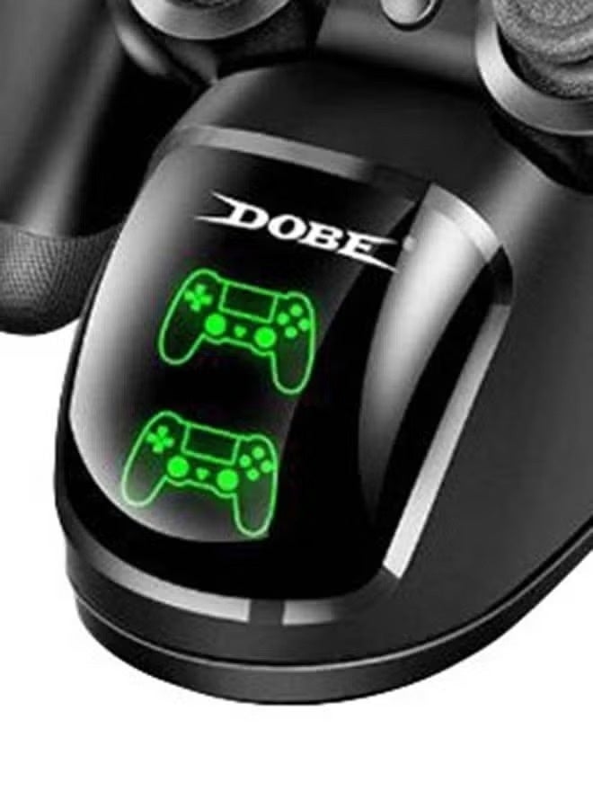 دوبي قاعدة شحن مزدوجة مع كابل USB لوحدات تحكم PlayStation 4 اللاسلكية – محطة شحن سريعة لذراع PS4 - Image 3