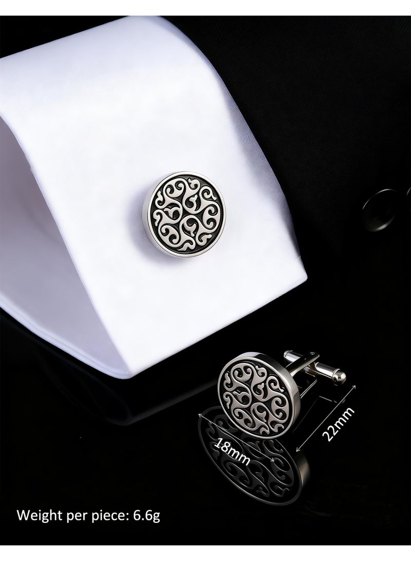 HomeNoor Vintage Engraved Scrollwork Cufflinks, Elegant Formal French Cufflinks for Business, Wedding and Daily Wear, Stylish Shirt Cuff Links for Special Events, Perfect Gift  Idea for Men & Women - Image 2