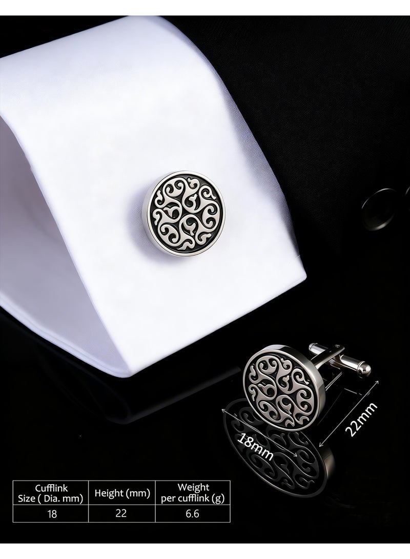 HomeNoor Vintage Engraved Scrollwork Cufflinks, Elegant Formal French Cufflinks for Business, Wedding and Daily Wear, Stylish Shirt Cuff Links for Special Events, Perfect Gift  Idea for Men & Women - Image 2