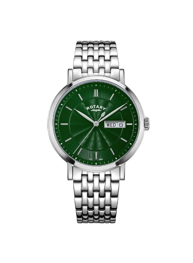 ROTARY Rotary Men's Heritage Green Dial Stainless Steel Bracelet Watch - GB05420/24
