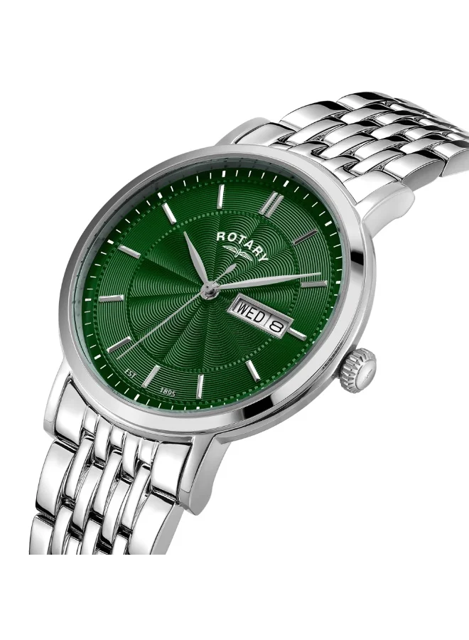 ROTARY Rotary Men's Heritage Green Dial Stainless Steel Bracelet Watch - GB05420/24