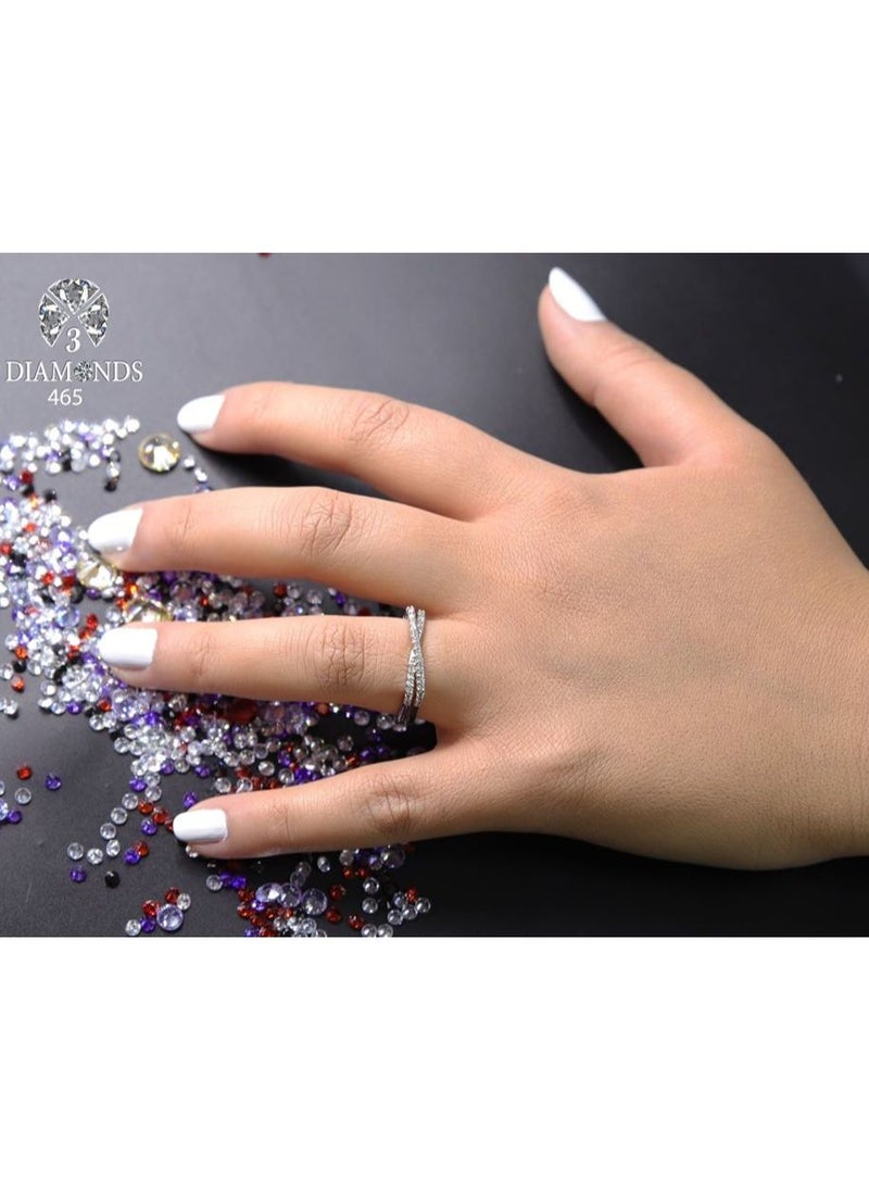3Diamonds - Ring For Women platinum Plated-silver - Image 1