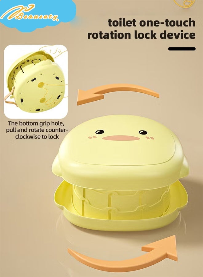 Beauenty Portable Baby Potty Seat, Kids Training Toilet Chair, Folding Children Travel Potty, Baby Potty Training Seat for Travel, Car Camping, with 20pcs Clean Bag and a Storage Bag, Cute Duck Shape - Image 5