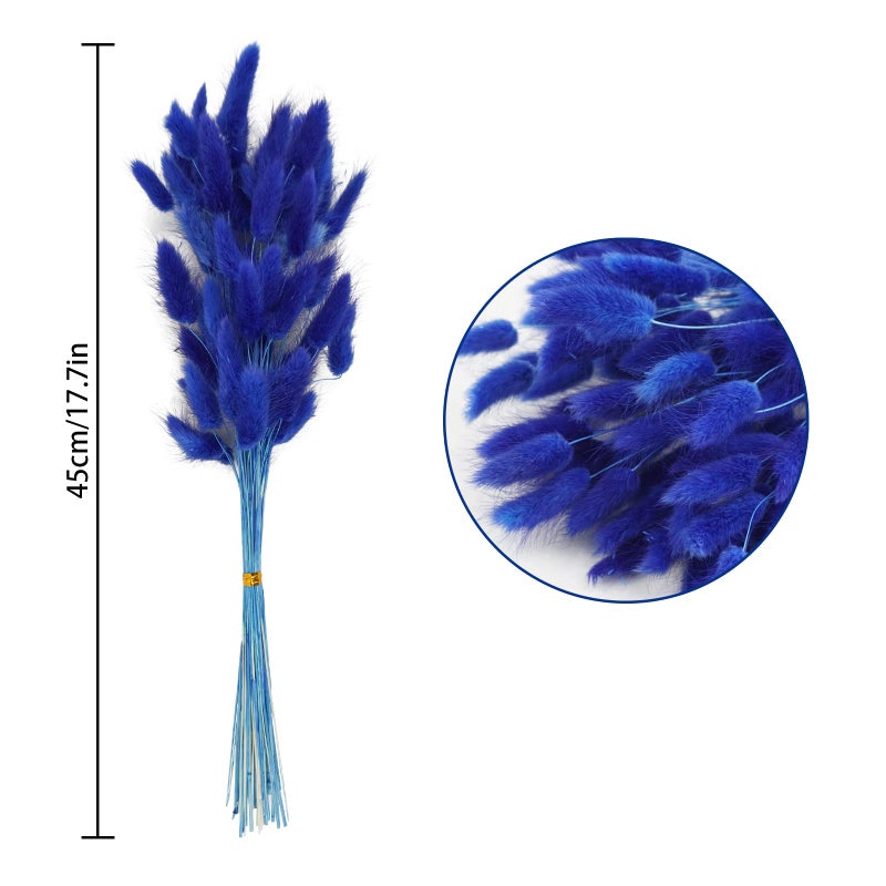 Uieke 17â€™â€™ Natural Bunny Tails Dried Flowers, 120 Pcs Dried Lagurus Ovatus, Dried Blue Pampas Grass Decor for Farmhouse Flower Arrangements Wedding Home Party Decorations - Image 4