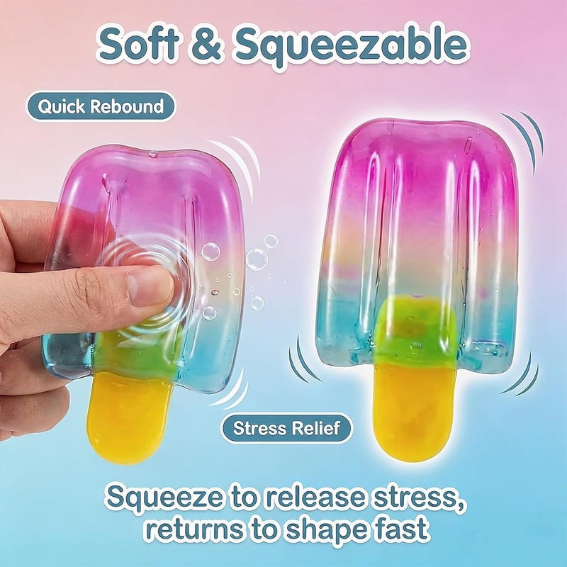 3 Pcs Fruit Ice Cream Squeeze Squishy Toy Set - Soft Sensory Fidget Toy for Kids and Adults - Image 4