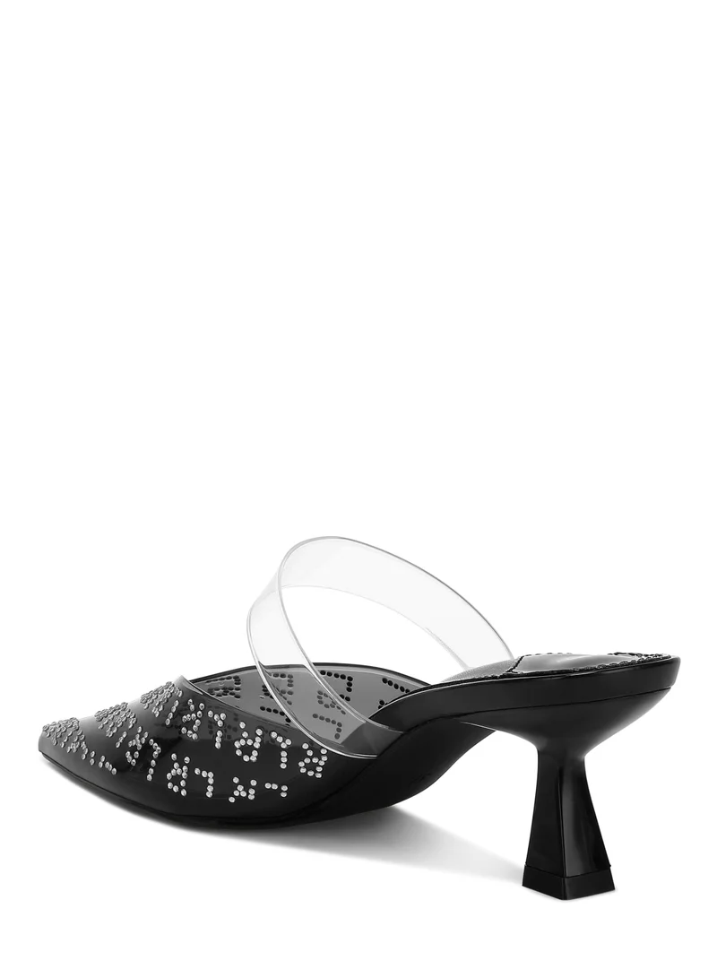 London Rag Pointed Toe Kitten Heels in Black