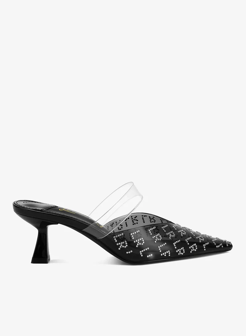 Pointed Toe Kitten Heels in Black