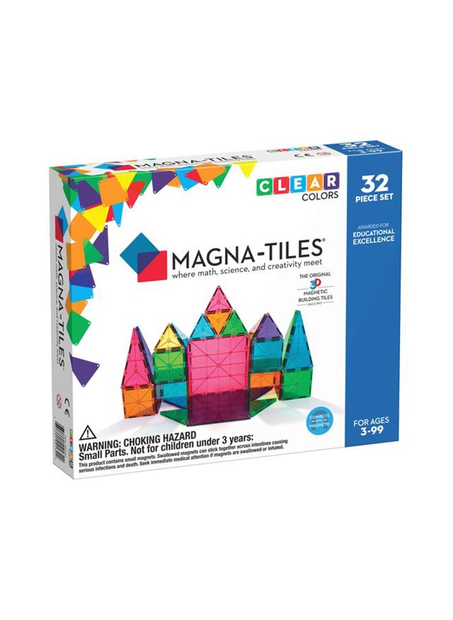 Clear Colors 32 Piece Magnetic Construction Set, Original 3d Magnetic Building Tiles, For Kids Ages 3+ - pzsku/Z8DC560041351AFB7B716Z/45/_/1722177782/abdc2162-7bf7-494e-a6de-04eeacf84bc3