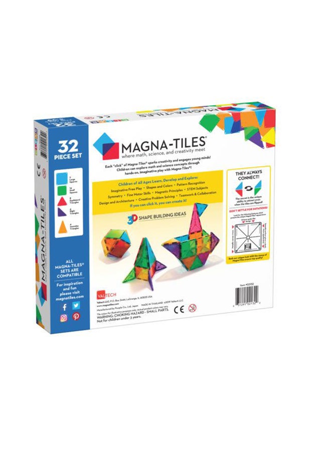 Clear Colors 32 Piece Magnetic Construction Set, Original 3d Magnetic Building Tiles, For Kids Ages 3+ - pzsku/Z8DC560041351AFB7B716Z/45/_/1722177784/2ee3ed07-6de6-4f7e-b973-b2ca76877acf