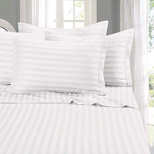 LINENWALAS 300 TC 100% Cotton Satin Stripes Single Bed Sheet - Premium Hotel Bedsheet and 1 Pillow Covers Set for Hotels, Guest House & B&B (White) - Image 5