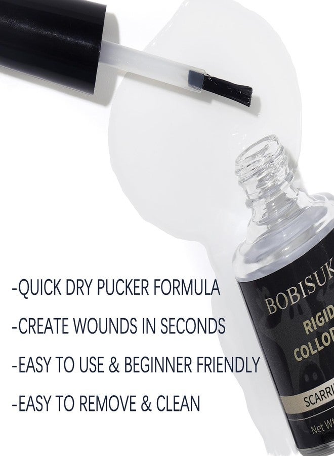 BOBISUKA Rigid Collodion with Brush & Remover Makeup Set Professional Scarring Liquid For Special Effects Makeup Kit, Face Body Realistic SFX Scar Makeup for Halloween Costume Cosplay Film Stage - Image 3