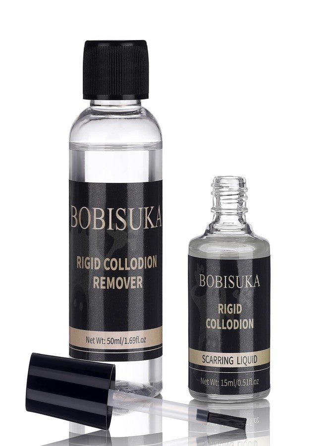 BOBISUKA Rigid Collodion with Brush & Remover Makeup Set Professional Scarring Liquid For Special Effects Makeup Kit, Face Body Realistic SFX Scar Makeup for Halloween Costume Cosplay Film Stage - Image 1