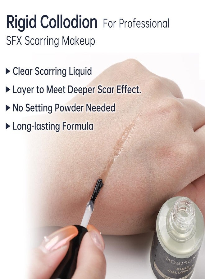 BOBISUKA Rigid Collodion with Brush & Remover Makeup Set Professional Scarring Liquid For Special Effects Makeup Kit, Face Body Realistic SFX Scar Makeup for Halloween Costume Cosplay Film Stage - Image 4