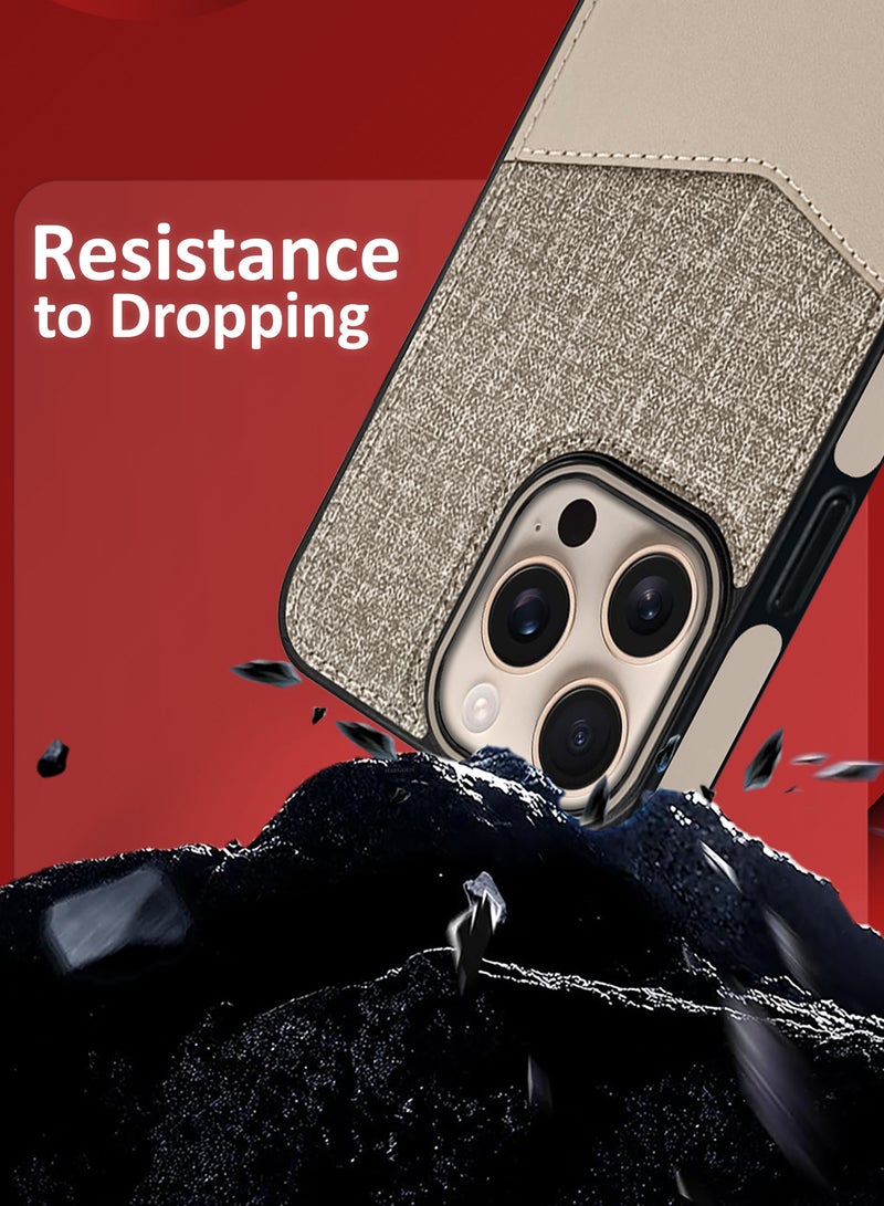 CATANES iPhone 16 Pro Max Card Case Leather Back Cover with Card Holder, Slim and Lightweight, 1-2 Cards - Cream - Image 3