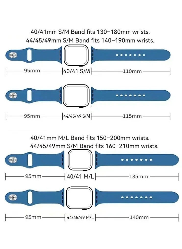 Apple Watch Band 38mm/40mm/41mm Silicone Sport Watch Strap Purple(Starlight) - Image 3