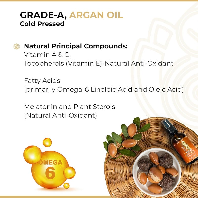 CORE & PURE CORE PURE GradeA Argan Oil Helps in Smooth Silky Shiny Hair Removes Fine Lines Puffiness and Nourishes Face and Skin Cold Pressed Oil Natural 50 ml - Image 2