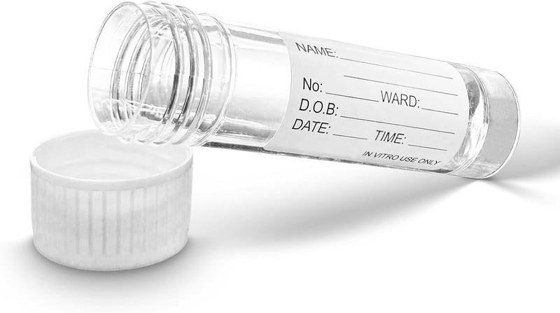 RE-Gen 20x 30ml Transperant Plastic Specimen Sample Container Pots - Secure Screw Top Lids, Clear Identification Label Markers - Image 2