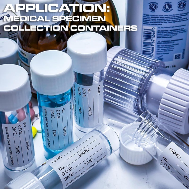 RE-Gen 20x 30ml Transperant Plastic Specimen Sample Container Pots - Secure Screw Top Lids, Clear Identification Label Markers - Image 5