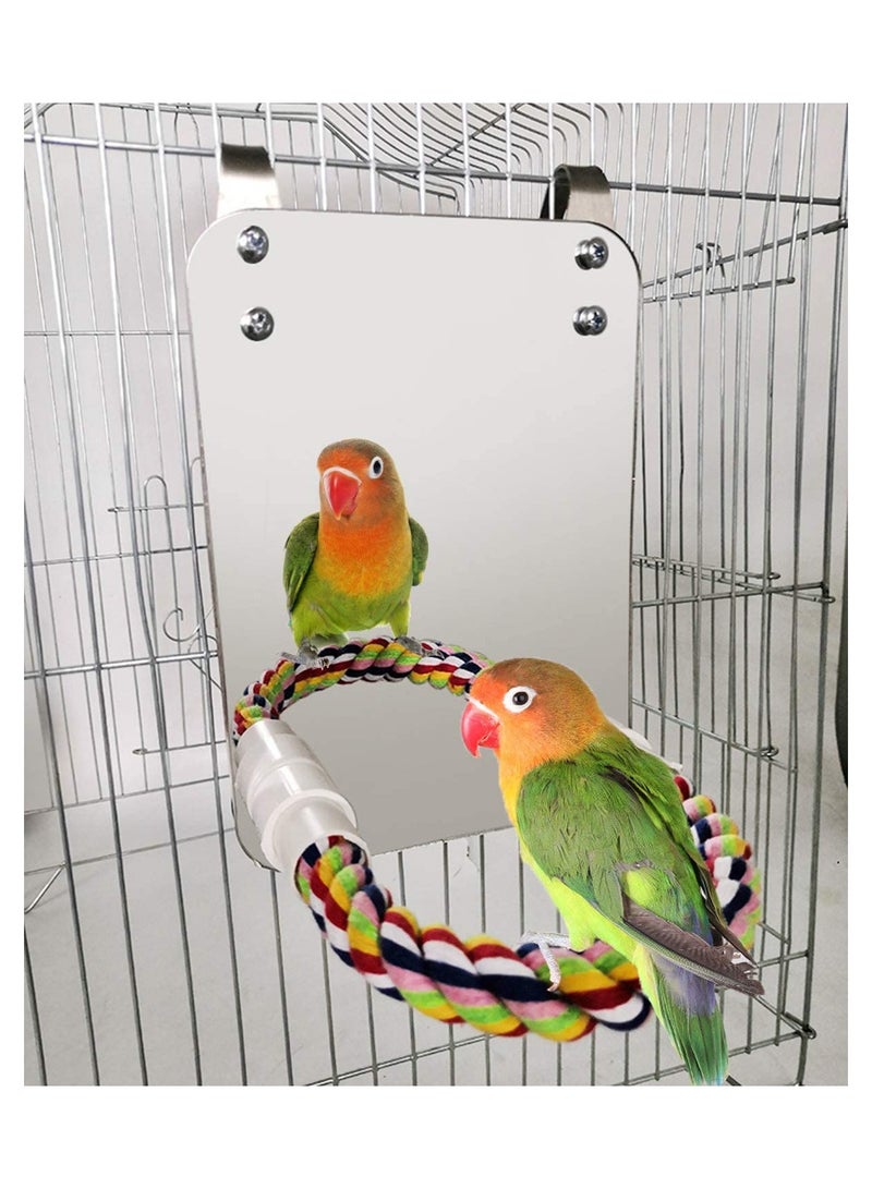 XICEN 7 Inch Cockatiel Mirror for Cage Bird Toys - Image 1