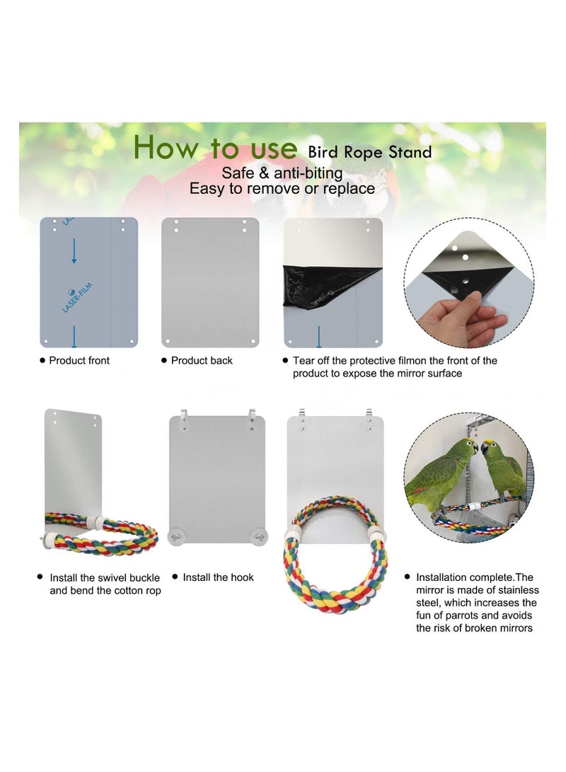 XICEN 7 Inch Cockatiel Mirror for Cage Bird Toys - Image 5