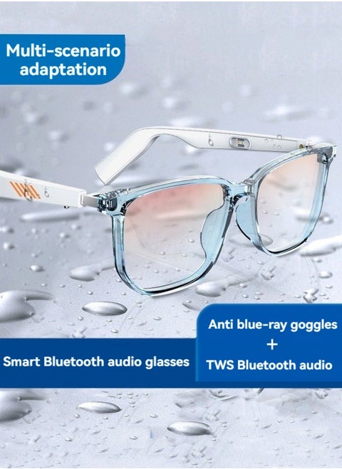 New touch-hearing Bluetooth headset glasses smart glasses TWS interchangeable lenses for calls and music AI wireless anti-blue light headset glasses