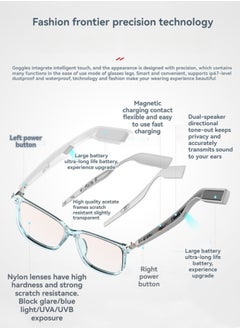 M MIAOYAN New touch-hearing Bluetooth headset glasses smart glasses TWS interchangeable lenses for calls and music AI wireless anti-blue light headset glasses  - Image 5