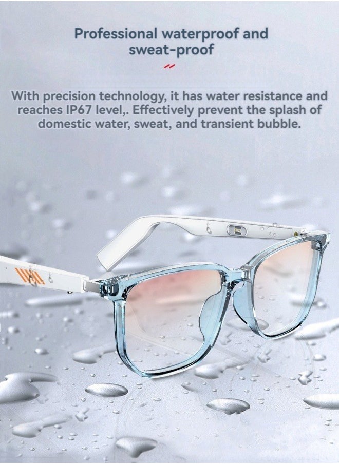 M MIAOYAN - New touch-hearing Bluetooth headset glasses smart glasses TWS interchangeable lenses for calls and music AI wireless anti-blue light headset glasses - Image 1