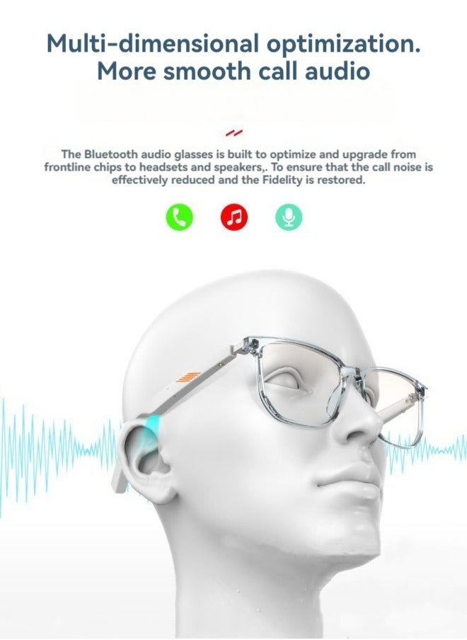 M MIAOYAN - New touch-hearing Bluetooth headset glasses smart glasses TWS interchangeable lenses for calls and music AI wireless anti-blue light headset glasses - Image 1