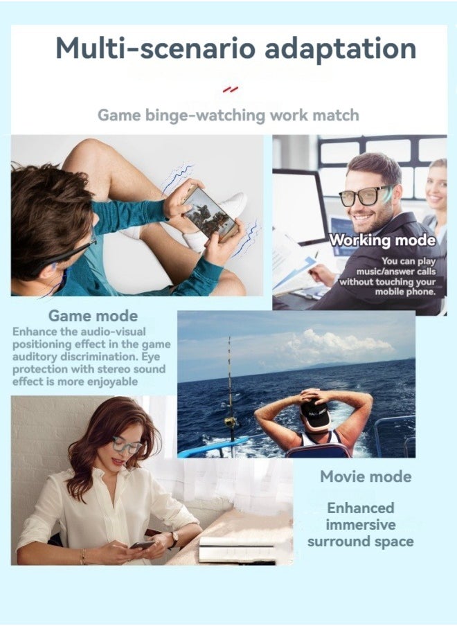 M MIAOYAN - New touch-hearing Bluetooth headset glasses smart glasses TWS interchangeable lenses for calls and music AI wireless anti-blue light headset glasses - Image 1